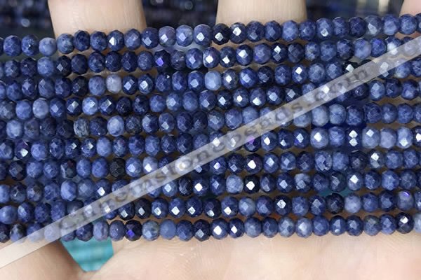 CRB3162 15.5 inches 2.5*4mm faceted rondelle tiny sapphire beads