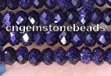 CRB3164 15.5 inches 2.5*4mm faceted rondelle tiny blue goldstone beads