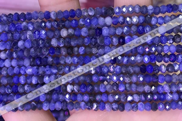 CRB3176 15.5 inches 2.5*4mm faceted rondelle tiny sodalite beads