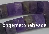 CRB318 15.5 inches 8*12mm tyre matte amethyst gemstone beads