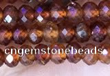 CRB3186 15.5 inches 3*5mm faceted rondelle tiny orange garnet beads