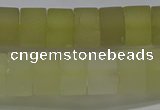 CRB319 15.5 inches 8*12mm tyre matte lemon quartz gemstone beads