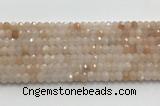 CRB3217 15.5 inches 4*6mm faceted rondelle pink aventurine jade beads wholesale