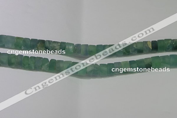 CRB322 15.5 inches 8*12mm tyre matte fluorite gemstone beads