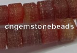 CRB325 15.5 inches 8*12mm tyre matte red agate gemstone beads