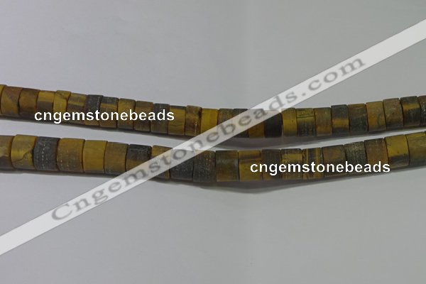 CRB326 15.5 inches 8*12mm tyre matte yellow tiger eye beads