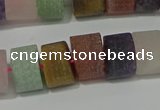 CRB328 15.5 inches 8*12mm tyre matte mixed gemstone beads