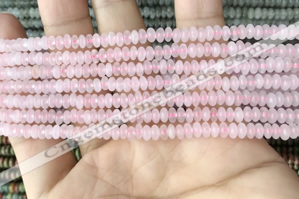 CRB4000 15.5 inches 2.5*4.5mm rondelle rose quartz beads wholesale