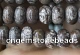 CRB4045 15.5 inches 4*6mm rondelle Chinese snowflake obsidian beads