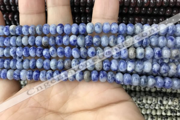 CRB4046 15.5 inches 4*6mm rondelle blue spot stone beads