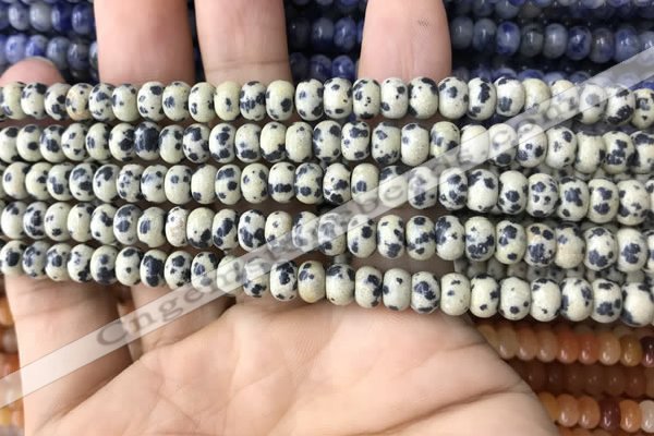CRB4049 15.5 inches 4*6mm rondelle dalmatian jasper beads wholesale
