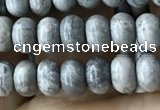 CRB4052 15.5 inches 4*6mm rondelle grey picture jasper beads wholesale