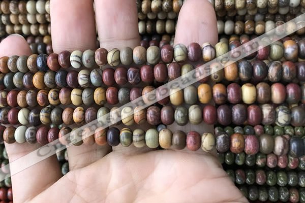 CRB4053 15.5 inches 4*6mm rondelle picasso jasper beads wholesale