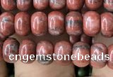 CRB4055 15.5 inches 4*6mm rondelle red sesame jasper beads wholesale