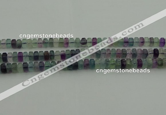 CRB406 15.5 inches 5*8mm rondelle fluorite gemstone beads