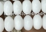 CRB4071 15.5 inches 5*8mm rondelle white porcelain beads wholesale