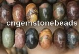 CRB4077 15.5 inches 5*8mm rondelle picasso jasper beads wholesale