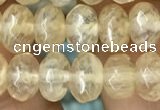 CRB4111 15.5 inches 5*8mm faceted rondelle yellow watermelon beads