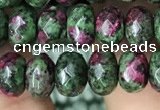 CRB4119 15.5 inches 5*8mm faceted rondelle imitation ruby zoisite beads