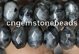 CRB4121 15.5 inches 5*8mm faceted rondelle black labradorite beads