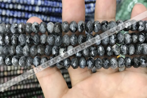 CRB4121 15.5 inches 5*8mm faceted rondelle black labradorite beads