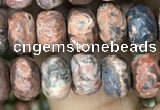 CRB4124 15.5 inches 5*8mm faceted rondelle leopard skin jasper beads