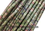 CRB4152 15 inches 2*4mm heishi unakite gemstone beads wholesale