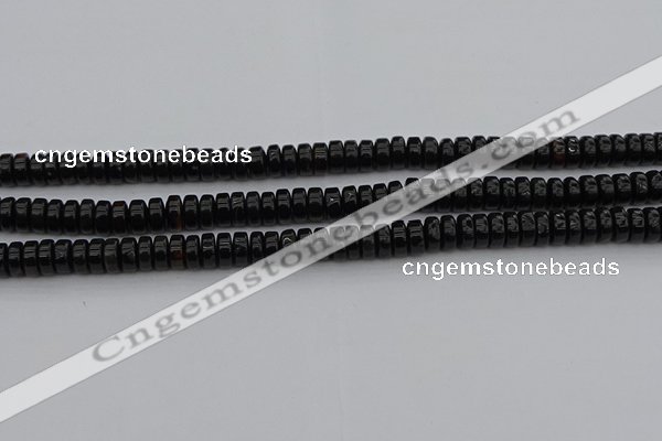 CRB418 15.5 inches 5*8mm rondelle black agate beads wholesale