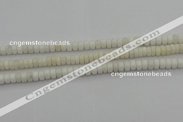 CRB423 15.5 inches 5*8mm rondelle white porcelain beads wholesale