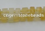 CRB453 15.5 inche 5*8mm tyre matte citrine gemstone beads