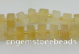 CRB454 15.5 inche 6*10mm tyre matte citrine gemstone beads