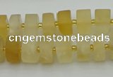 CRB455 15.5 inche 8*12mm tyre matte citrine gemstone beads