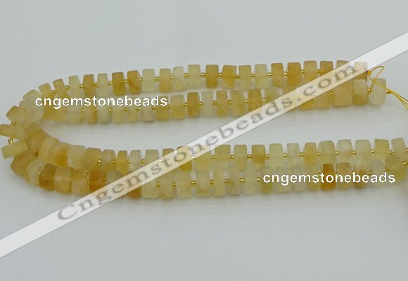 CRB455 15.5 inche 8*12mm tyre matte citrine gemstone beads