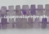 CRB456 15.5 inche 5*8mm tyre matte amethyst gemstone beads