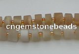 CRB462 15.5 inche 5*8mm tyre matte moonstone gemstone beads