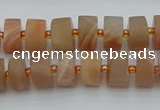 CRB464 15.5 inche 8*12mm tyre matte moonstone gemstone beads