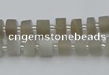 CRB465 15.5 inche 5*8mm tyre matte grey moonstone gemstone beads