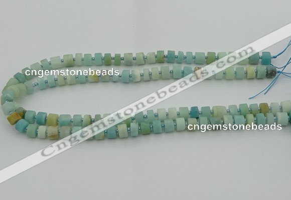 CRB468 15.5 inche 5*8mm tyre matte amazonite gemstone beads