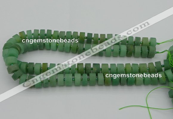 CRB475 15.5 inches 8*14mm tyre green aventurine beads wholesale