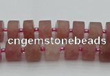CRB477 15.5 inches 5*8mm tyre strawberry quartz beads wholesale
