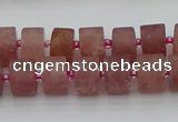 CRB479 15.5 inches 7*12mm tyre strawberry quartz beads wholesale