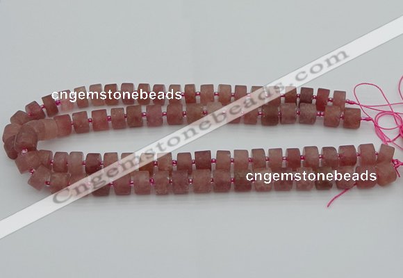 CRB479 15.5 inches 7*12mm tyre strawberry quartz beads wholesale