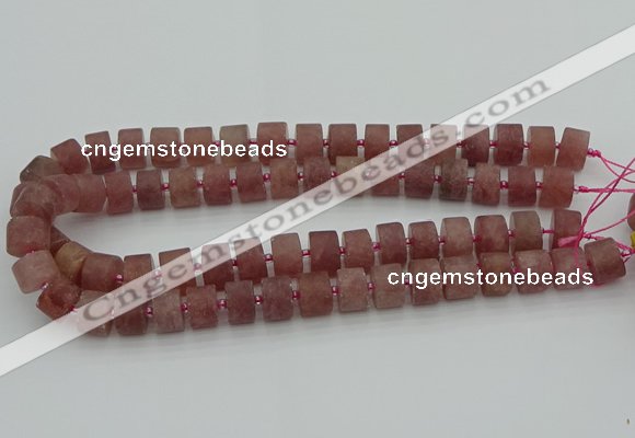 CRB480 15.5 inches 8*14mm tyre strawberry quartz beads wholesale