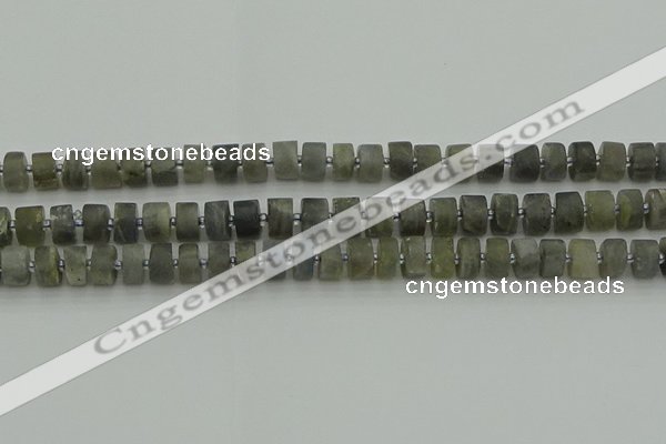 CRB483 15.5 inches 6*10mm tyre labradorite gemstone beads