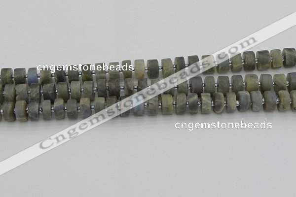 CRB484 15.5 inches 7*12mm tyre labradorite gemstone beads