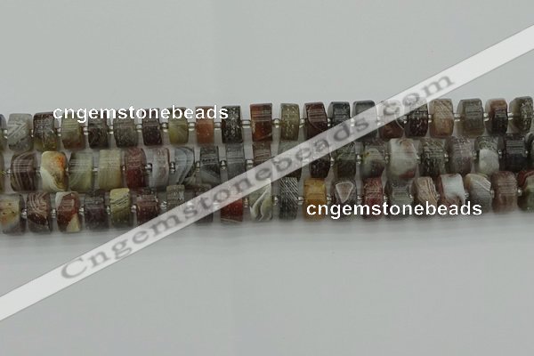 CRB489 15.5 inches 6*12mm tyre matte botswana agate beads wholesale