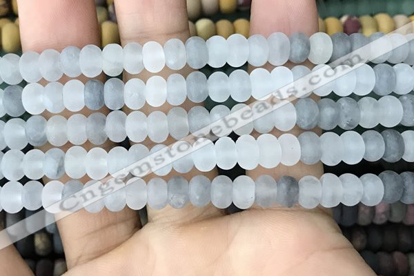 CRB5001 15.5 inches 4*6mm rondelle matte cloudy quartz beads wholesale