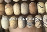 CRB5011 15.5 inches 4*6mm rondelle matte picture jasper beads