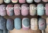 CRB5012 15.5 inches 4*6mm rondelle matte picasso jasper beads