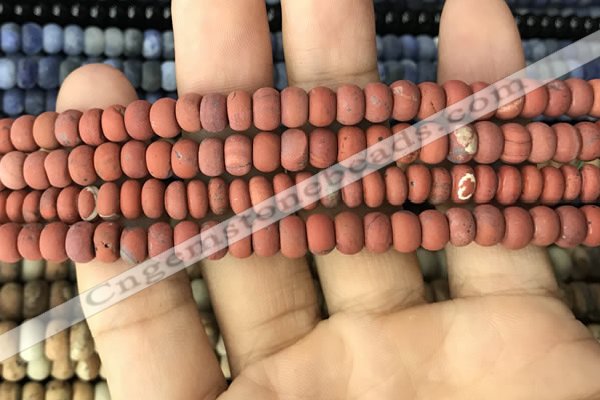 CRB5014 15.5 inches 4*6mm rondelle matte red jasper beads wholesale